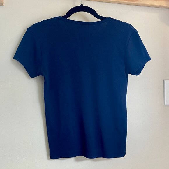 Blue Ribbed T-Shirt - Picture 2 of 4